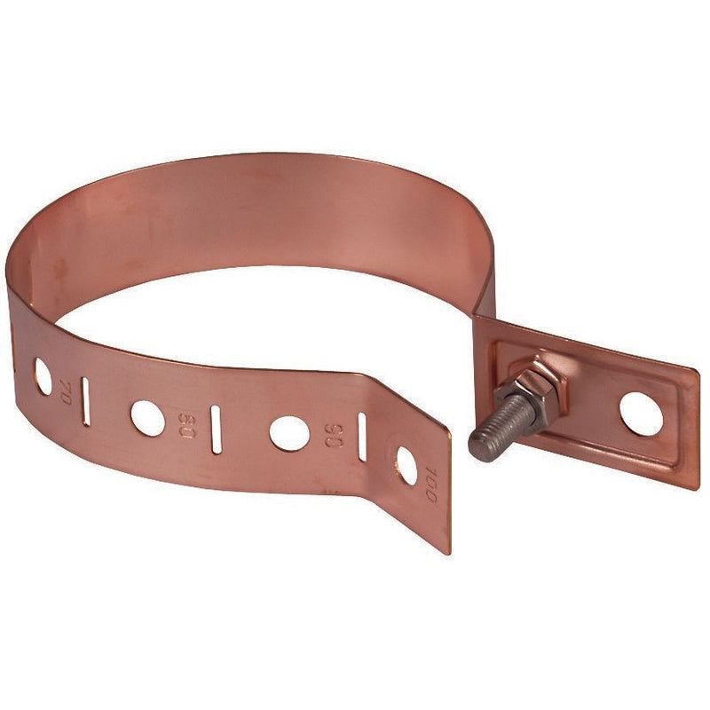 DEHN - Rohrschelle für Blitzschutz Regenrohrschelle RRSV60100B105CU 60-100mm Cu