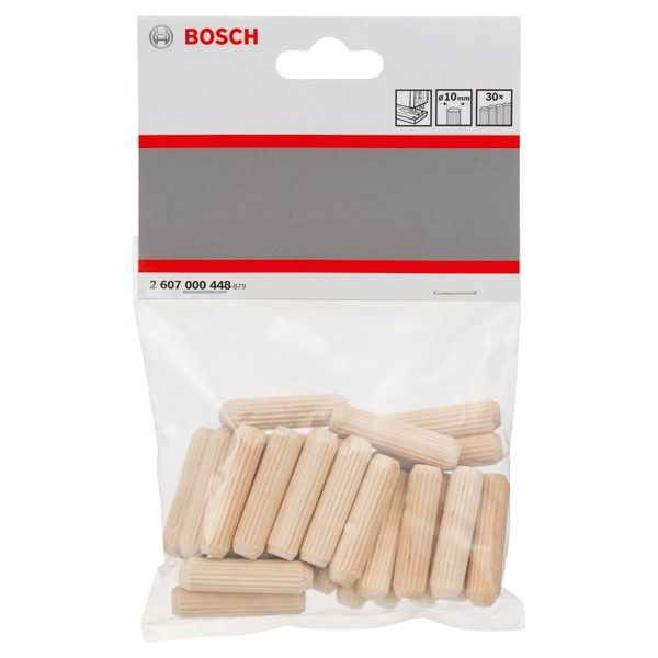 Bosch - Stab-/Riffeldübel Holzdübel 10 mm, 2607000448 40 mm, 30er-Pack