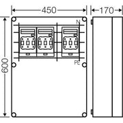 Hensel - Sicherungslasttrennschalter mit Gehäuse Mi-NH-Sich.lasttr.gehäuse Mi 6665 3x3xNH00, 250A, 5p