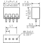 Weidmüller - Leiterplattensteckverbinder LP Verbinder Raster 3.5 SL3.5/5/180G3.2SN OR − 50 Stück