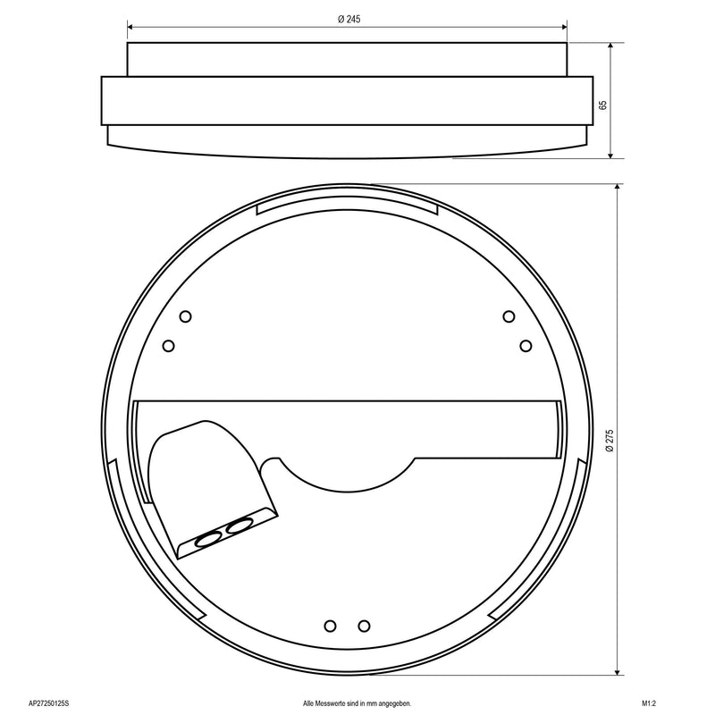 EVN Lichttechnik - Decken-/Wandleuchte LED-Anbauleuchte AP27250125S CCT Switch