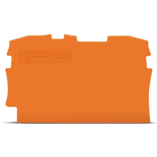 WAGO - Abschluss- und Zwischenplatte für Reihenklemme 2L-Abschlussplatte 2000-1292 orange − 25 Stück