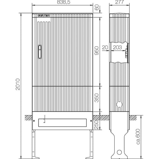 ABN - Leergehäuse Anschlusssäule SL207P FB3 BH7