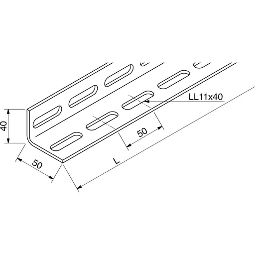 Rico - Stiel/Profilschiene Montagewinkel 16F4-4500-A L40x50 gelocht − 1 Stück by Rico
