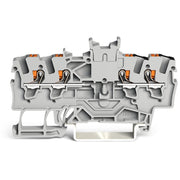 WAGO GmbH & Co. KG - Durchgangs-Reihenklemme Doppeldurchgangsklemme 2201-1441 Drücker,1,5 mm²,grau − 100 Stück