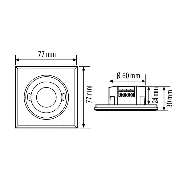 ESYLUX - Bussystem-Bewegungsmelder Decken-Präsenzmelder PD-FLAT #EP10451713 UP, 360 Grad