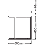 Ledvance - Mechanisches Zubehör/Ersatzteile für Leuchten Aufbaurahmen M600 PANEL600SU.MOU.H75BK H75, schwarz