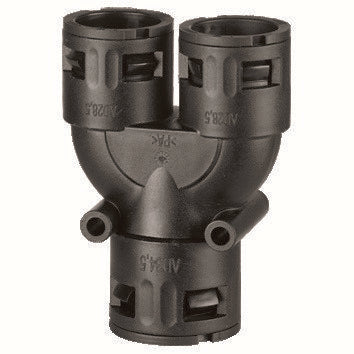 Flexa - Verbinder für Wellschläuche Schnellverschraubung RQYPAAD2x42,5/1x54,5 Y-Verteiler sw − 5 Stück