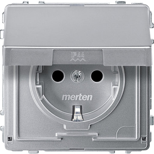 Merten - Steckdose SCHUKO-Steckdose alu MEG2310-7260 Klappdeckel
