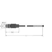Turck - Rundsteckverbinder, feldkonfektionierbar (Industriesteckverbinder) Anschlussleitung RSS 841-15M