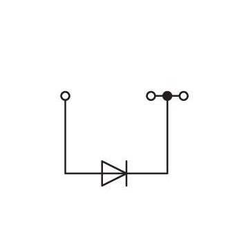 WAGO - Bauelement-Reihenklemme 3-Leiter-Diodenklemme 2002-1311/1000-410 mit Diode 1N4007, gr − 100 Stück