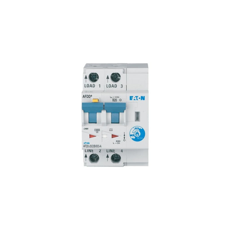 Eaton - Kombination FI-Schalter/Leitungsschutzschalter mit Zusatzeinrichtung Brandschutzschalter AFDD-20/2/B/003-A B, 20 A, Typ A