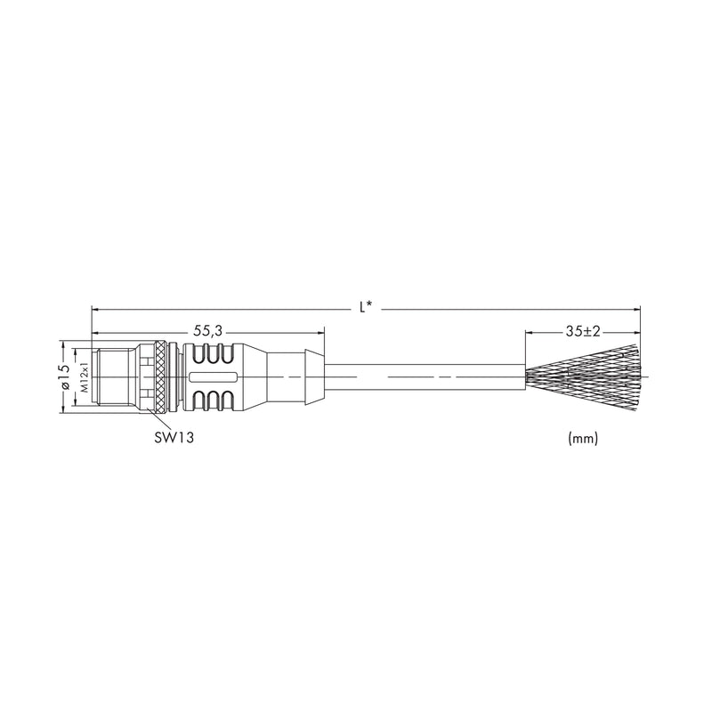WAGO - Patchkabel Kupfer Industrie CANopen-/DeviceNet-Leitung 756-1403/060-050 5-polig,violett − 1 Stück