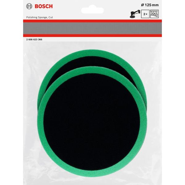 Bosch - Systemzubehör für Schleifen/Polieren (Akku/elektrisch/Druckluft) Polierschwamm, 125 mm, 2608623366(VE2) geschnitten, 2 Stk
