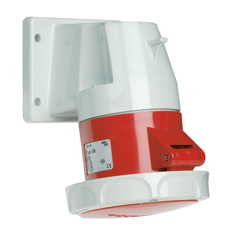 Walther Werke - CEE-Anbausteckdose (IEC 60309) Anbaudose schräg 32A 538 5P 400V 6h IP67