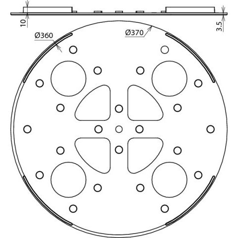 DEHN - Sockel für Fangeinrichtung Blitzschutz Unterlegplatte Kunststoff ULP KS D370 SW D370mm sw