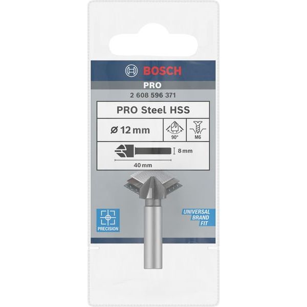 Bosch - Versenkbohrer PRO Steel HSS Kegelsenker, 2608596371 12 x 40 mm, M6