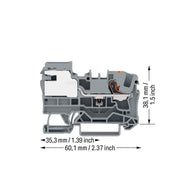 WAGO - Neutralleitertrenn-Reihenklemme Potentialausgleichsklemme 2206-7111 6 mm²,Push − 50 Stück
