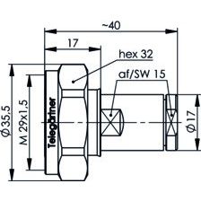 Telegärtner - Koax-Steckverbinder 7-16 Kabelstecker 50 Ohm 100024390 RG-214/U RG-213/U