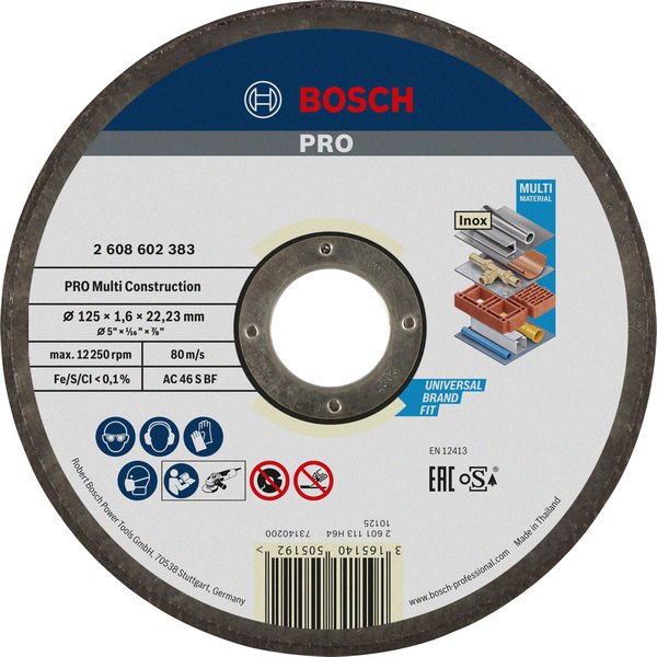 Bosch - Trenn-/Schleifscheibe PRO Multi Material 2608602383 Trennscheibe 125 x