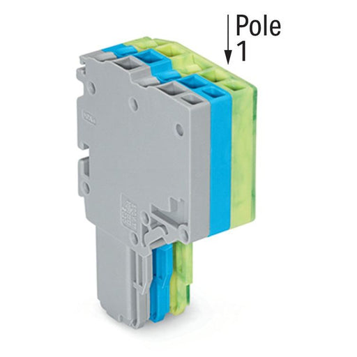 WAGO - Ein- und mehrpolige Klemmenleiste 2-Leiter-Federleiste 2020-203/000-038 1,5mm²,gr/bl/gn-ge − 50 Stück