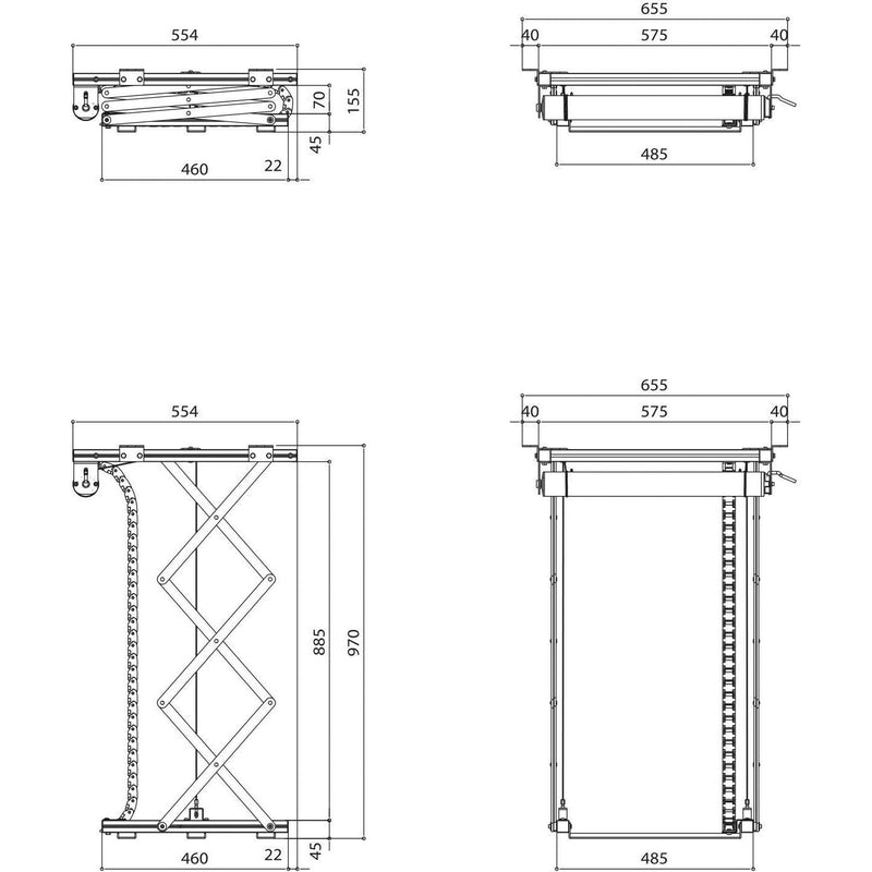 Vogels - Halterung für Audio-/Videosysteme Projektor-Deckenlift PPL2100 si 7021004 81,5cm,max.30kg