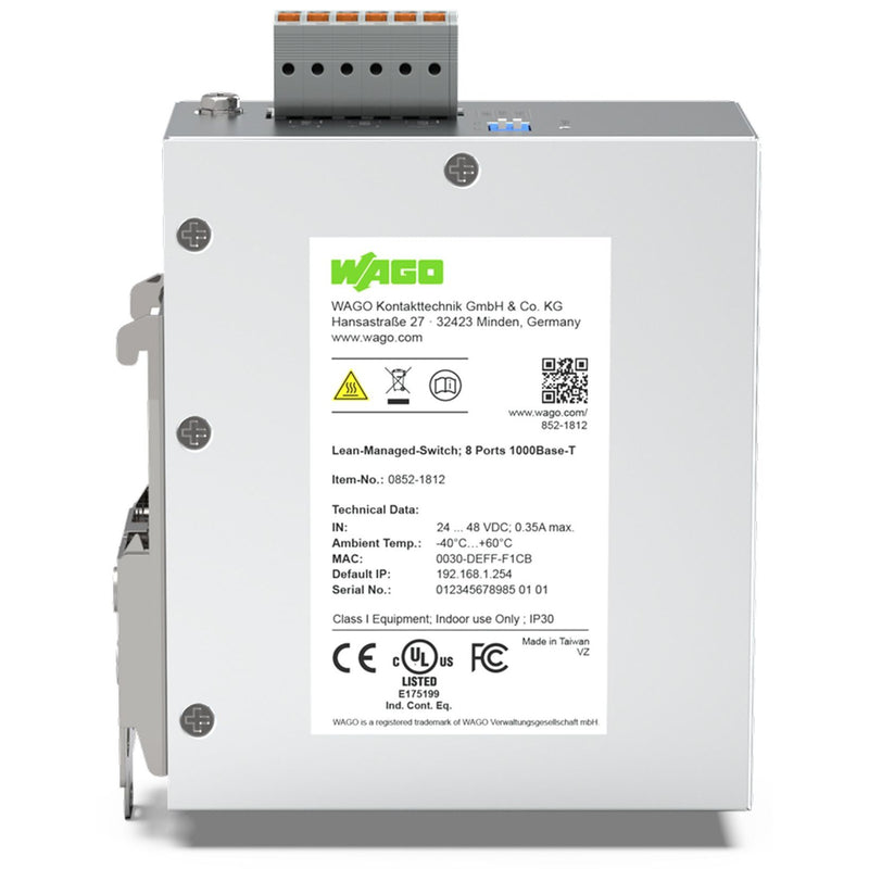 WAGO - Netzwerk Switch Lean-Managed-Switch 852-1812 8-port 1000BASE-T