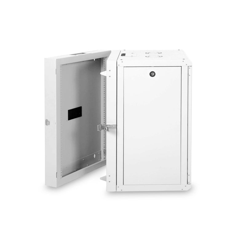 DIGITUS - Netzwerk-/Serverschrank Wandschrank mit Glastür DN-19 16-U-3 RAL 7035 H=802mm