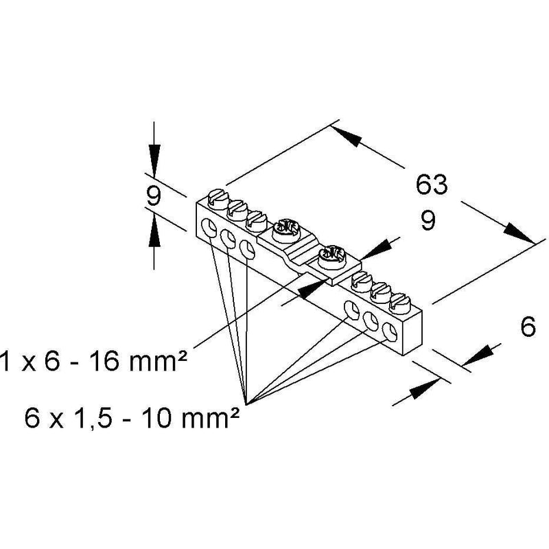 HKL - Potentialausgleich-Schiene Potentialausgleichschiene 307
