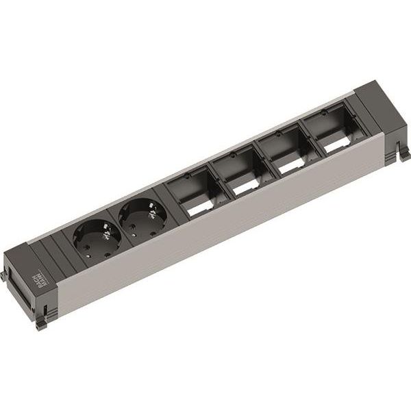 Bachmann - Mehrfachsteckdose Steckdoseneinheit 916.025 schwarz,alu,6-fach