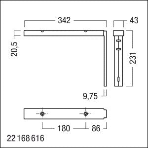 Zumtobel Group - Mechanisches Zubehör/Ersatzteile für Leuchten Anbauwinkel CROSSIGN #22171528
