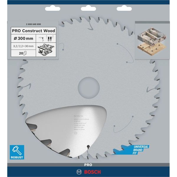 Bosch - Kreissägeblatt PRO Construct Wood 2608640690 Kreissägeblatt 300 x