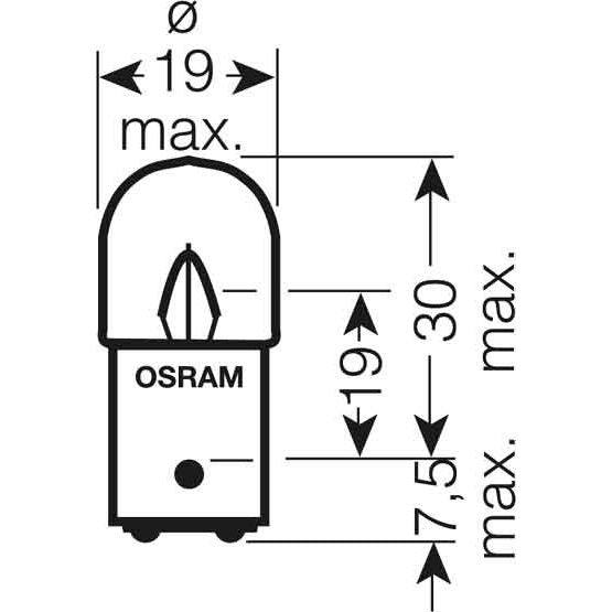 Osram - Fahrzeuglampe Kugellampe 5626 5W 24V Ba15d − 10 Stück