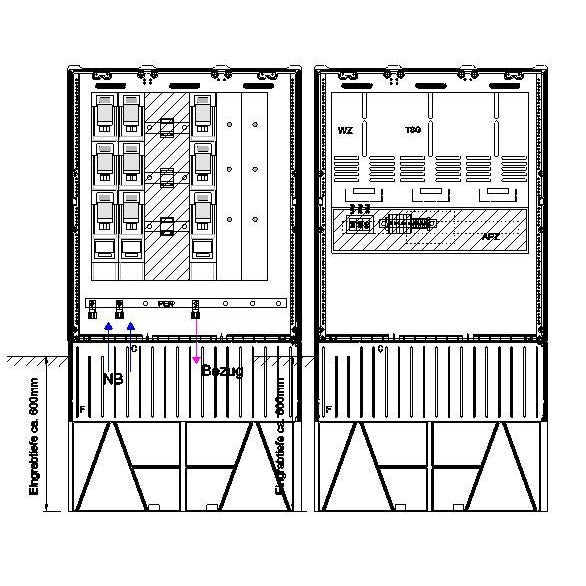 GSAB Elektrotechnik - Zähler-Komplettschrank Wandlermessung 08.W630.88S 630A