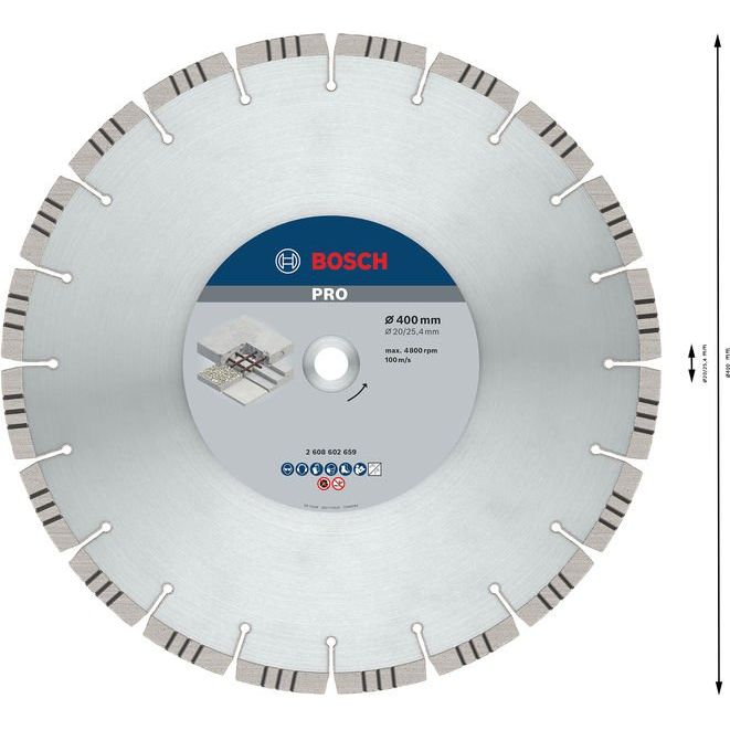 Bosch - Trenn-/Schleifscheibe Diamanttrennscheibe 2608602659 PRO Concrete