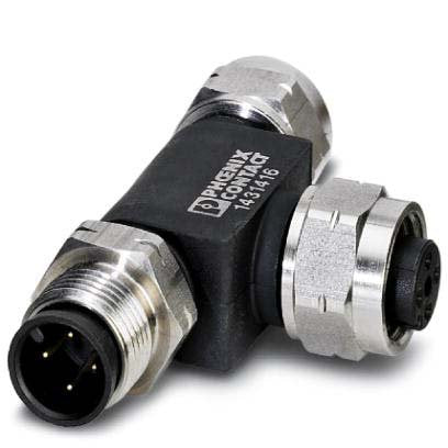 Phoenix Contact - Sensor-Aktor-Adapter T-Verteiler SAC-4P-M12T/#1431416 − 5 Stück