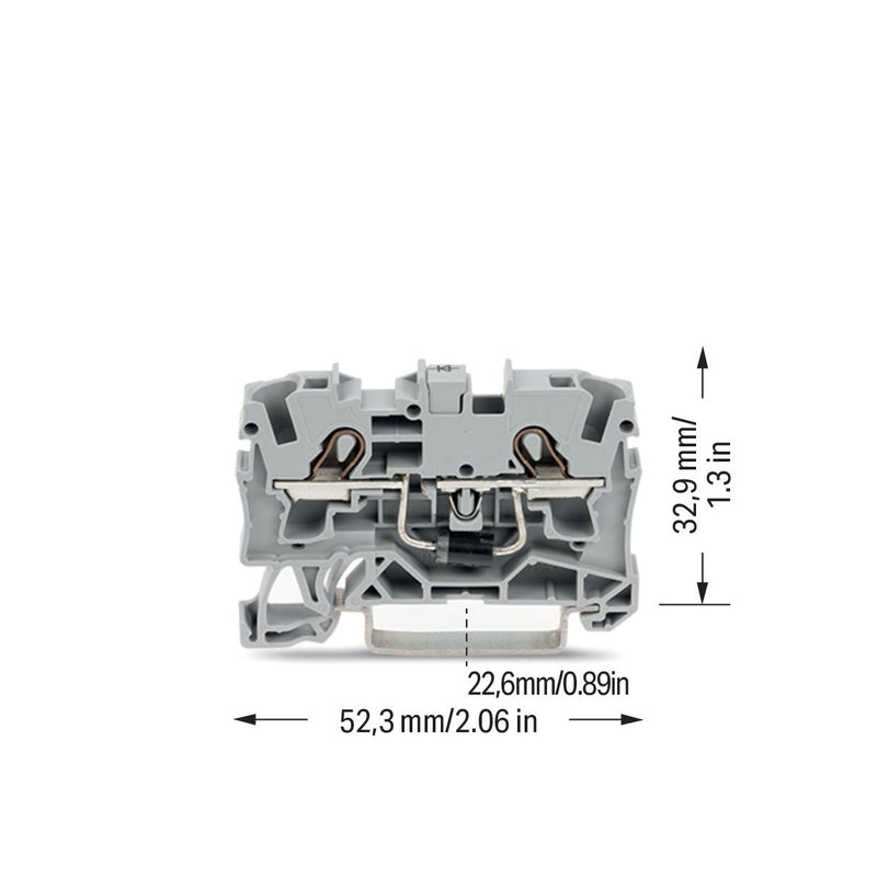 WAGO - Bauelement-Reihenklemme Bauelementklemme 2004-1211/1000-401 Diode 1N5408,grau − 50 Stück