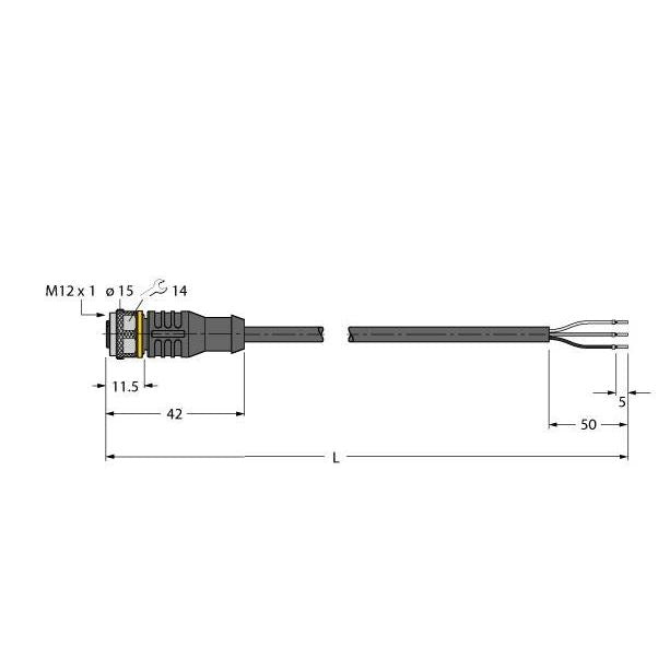 Turck - Konfektioniertes Sensor-Aktor-Kabel Aktuator- u. Sensorleitung RKC4T-5/TXO PUR