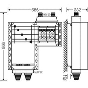 Hensel - Sicherungskasten Verteiler 2x3xNH 00 Mi AS 6142 125A 5-pol.Sch.250A