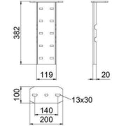 OBO Bettermann - Kopfplatte für Stiel/Profilschiene Fußplatte WFP 110 FT f. Weitspann-Sys 110