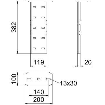 OBO Bettermann - Kopfplatte für Stiel/Profilschiene Fußplatte WFP 110 FT f. Weitspann-Sys 110