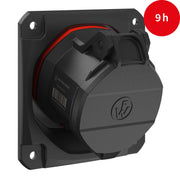 Walther Werke - CEE-Anbausteckdose (IEC 60309) CEE NEO Anbaudose schräg FW532309CC 32A 3P 9h IP54