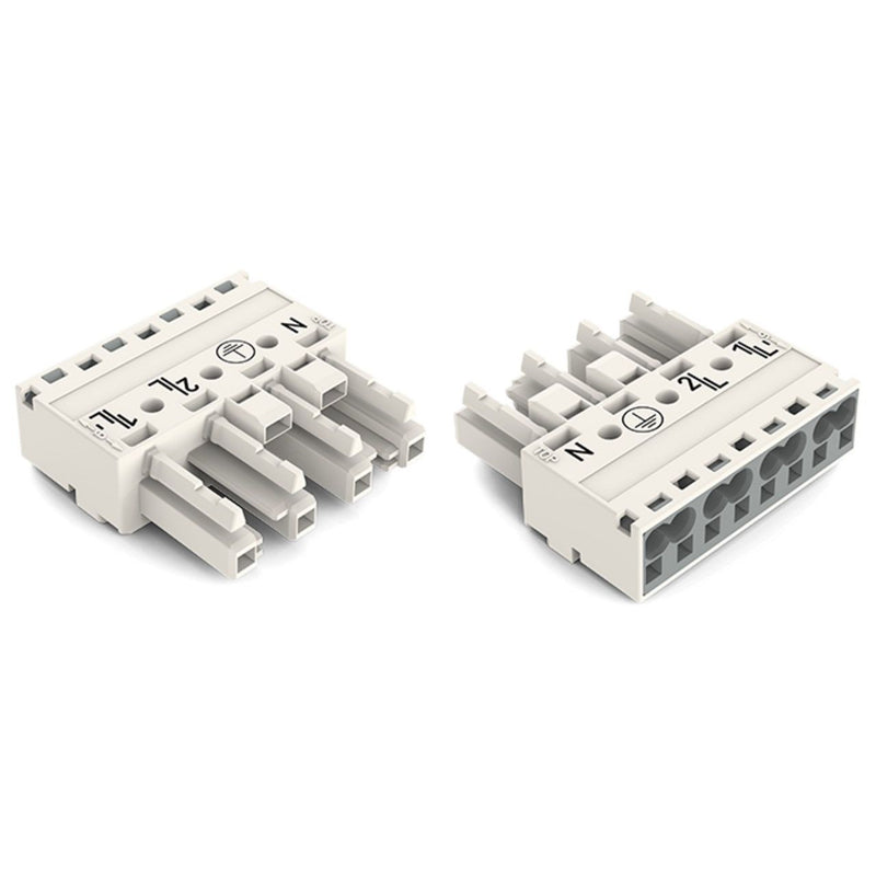 WAGO - Steckverbinder für steckbare Gebäudeinstallation Buchse 770-224 2x0,5-4mmq weiß − 50 Stück