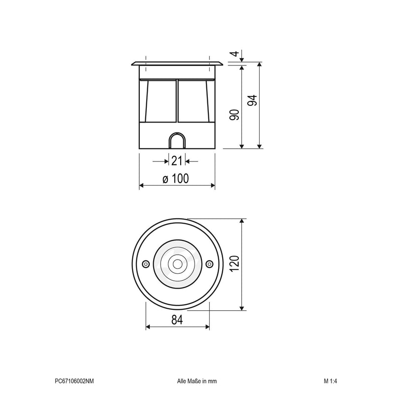 EVN Lichttechnik - Bodeneinbauleuchte LED-Bodeneinbauleuchte PC67106002NM IP67