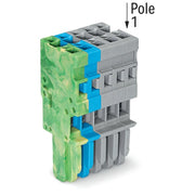 WAGO - Ein- und mehrpolige Klemmenleiste 1-Leiter-Federleiste 769-105/000-039 4mm²,gr/bl/gn-ge − 50 Stück
