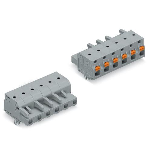 WAGO - Kabelsteckverbinder für Leiterplattensteckverbinder 1-Leiter-Federleiste 2231-205/008-000 Push-inCAGECLAMP,gr − 50 Stück