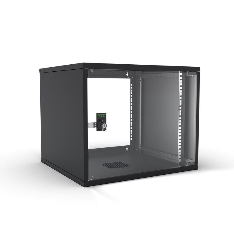 Enoc - Netzwerkgehäuse 19" Basic Wandschrank W3 9-4-S 9HE, 400mm Tief, sw