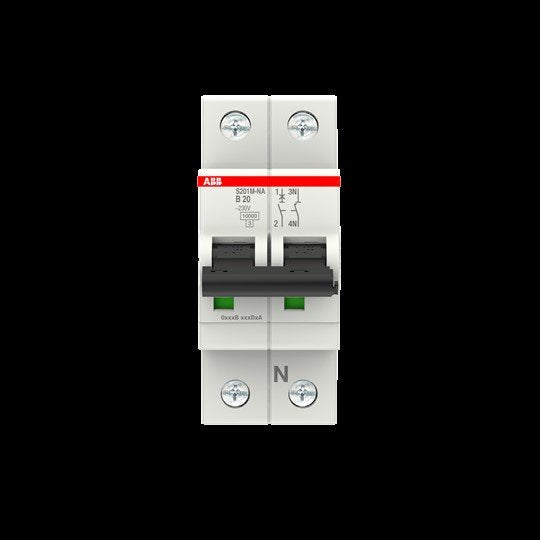 ABB Stotz S&J - Leitungsschutzschalter Sicherungsautomat S201M-B20NA 10kA 20A B 1p+N (2p)