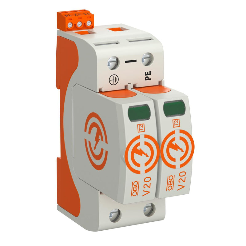 OBO Bettermann - Überspannungsableiter für Energietechnik/Stromversorgung CombiController V20 V20-2+FS-280 zweipolig mit FS