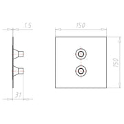 Kaiser - Zubehör/Ersatzteile für Dose/Gehäuse für Montage in der Wand/Decke Doppel-Rohrmanschette 9059-55 D15-22mm